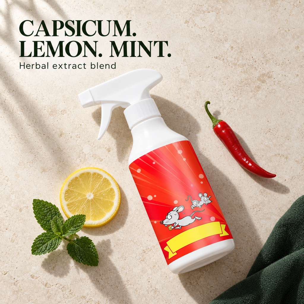 Herbal rat repellent with capsicum, lemon and mint extracts