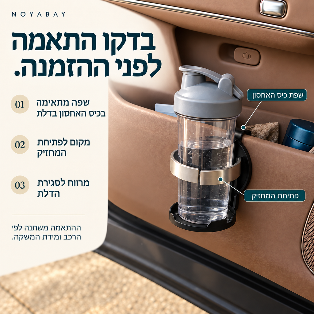 בדיקת התאמת שפת כיס האחסון ומרווח לפתיחה ולסגירת הדלת